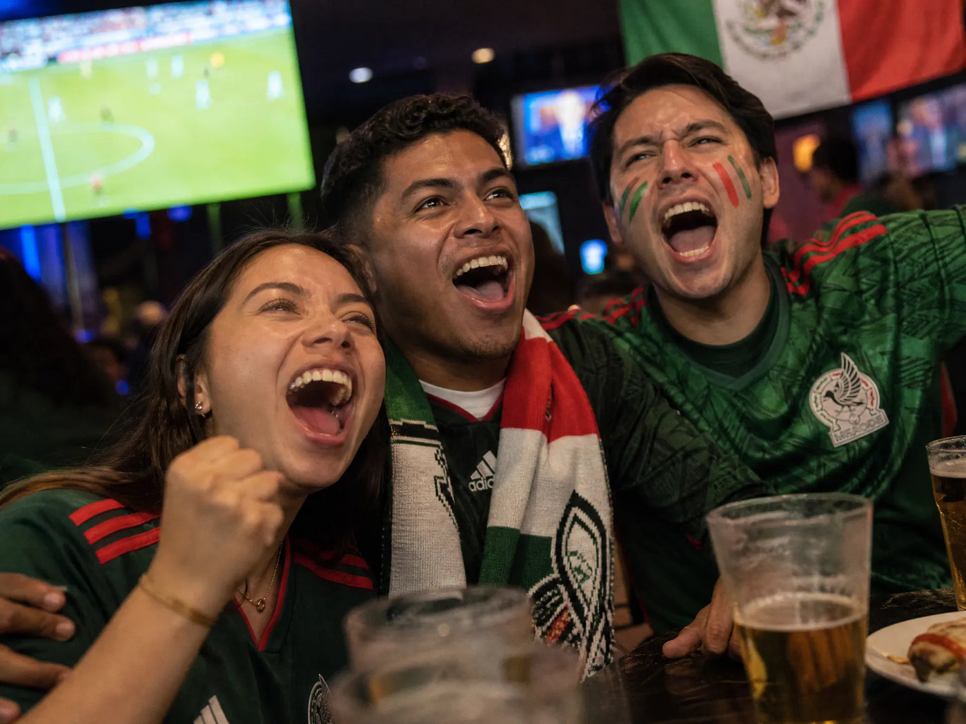 Supporter wearing fan kit